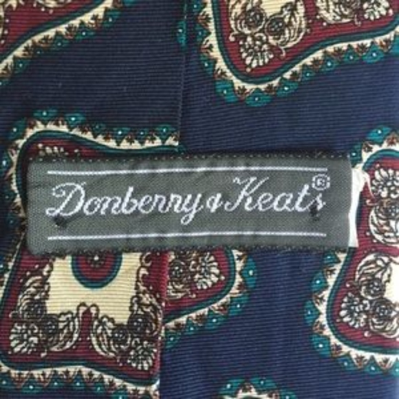 Blue Patterned Donberry Tie - Picture 4 of 5